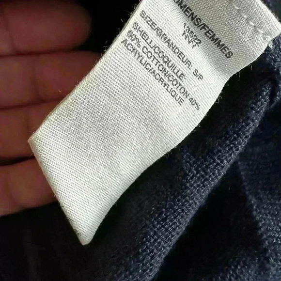 Woolrich Cotton Blend Petite Women’s Navy and Lime Green Pullover Sweater. P/S - Picture 9 of 9